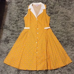 Heart of Haute Betty Lou Yellow Print Medium Sleeveless